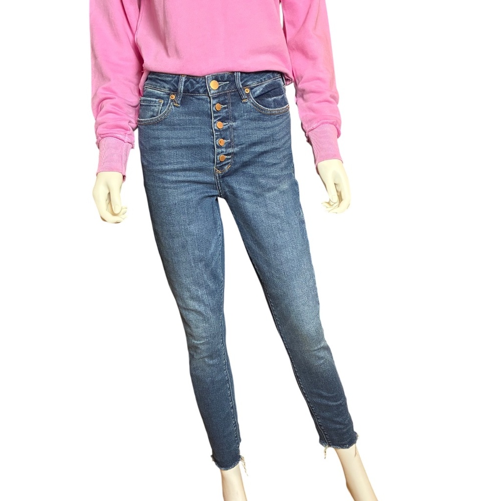 Dear John Button-Fly High-Rise Skinny Jeans | Medium Wash | Size 27